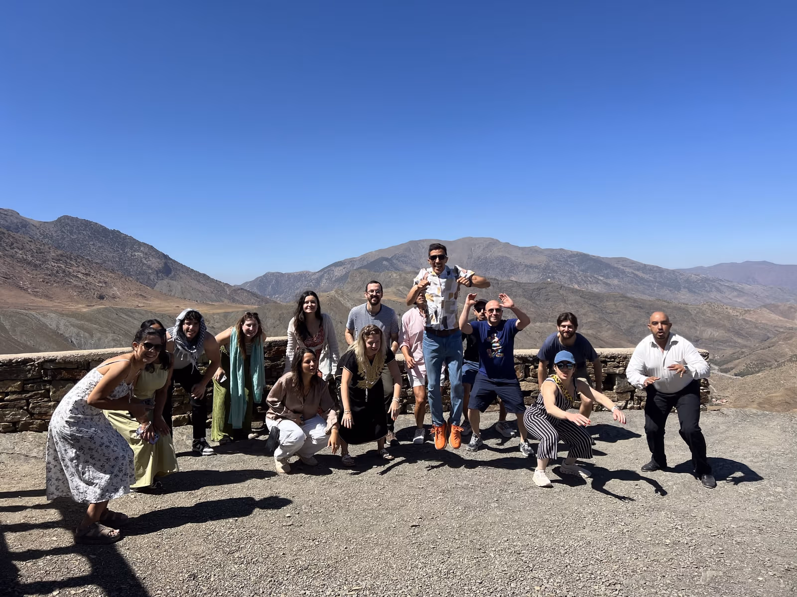 Group playful roadside viewpoint