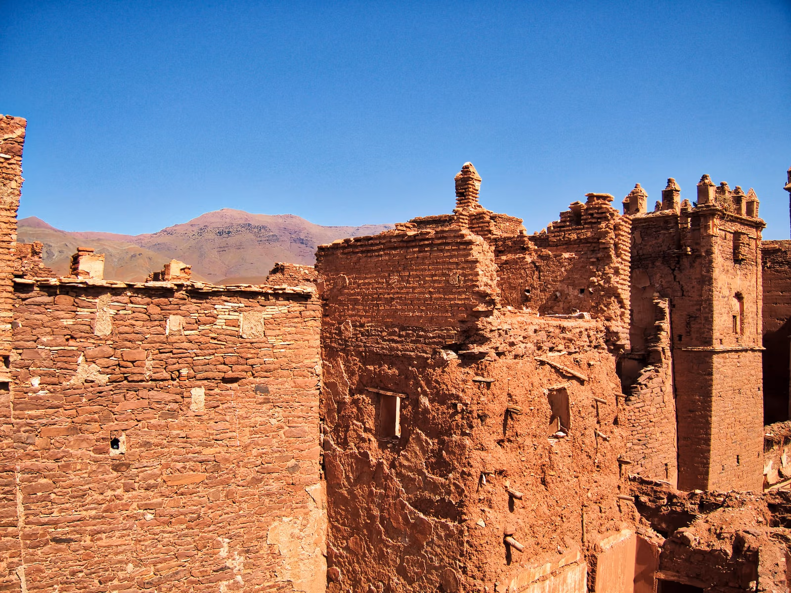 Ruined kasbah towers ridge