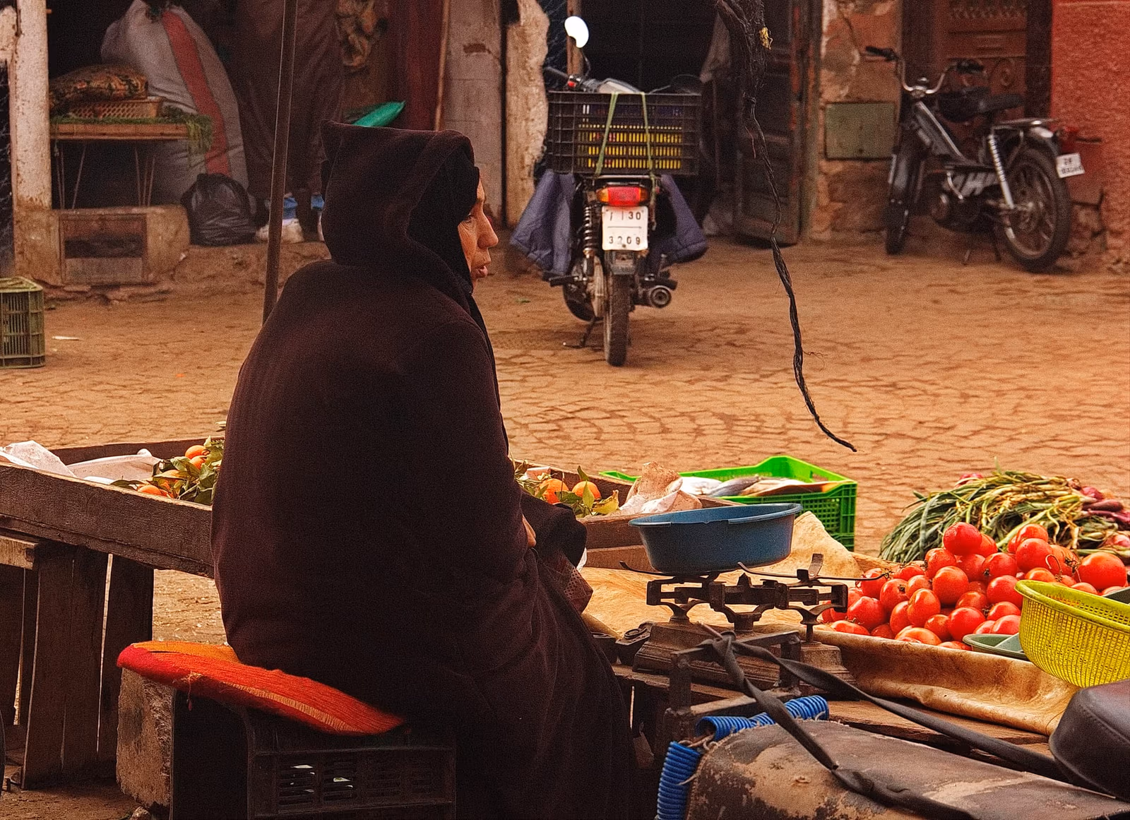 Vegetable seller medina lane