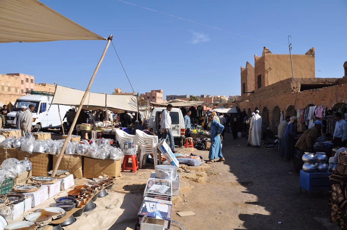 Weekly souk awnings crowds