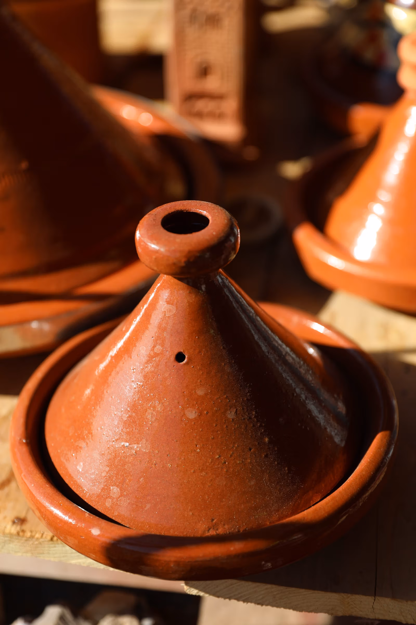 Traditional Moroccan tagine ready for a cooking class at Dar Mazik