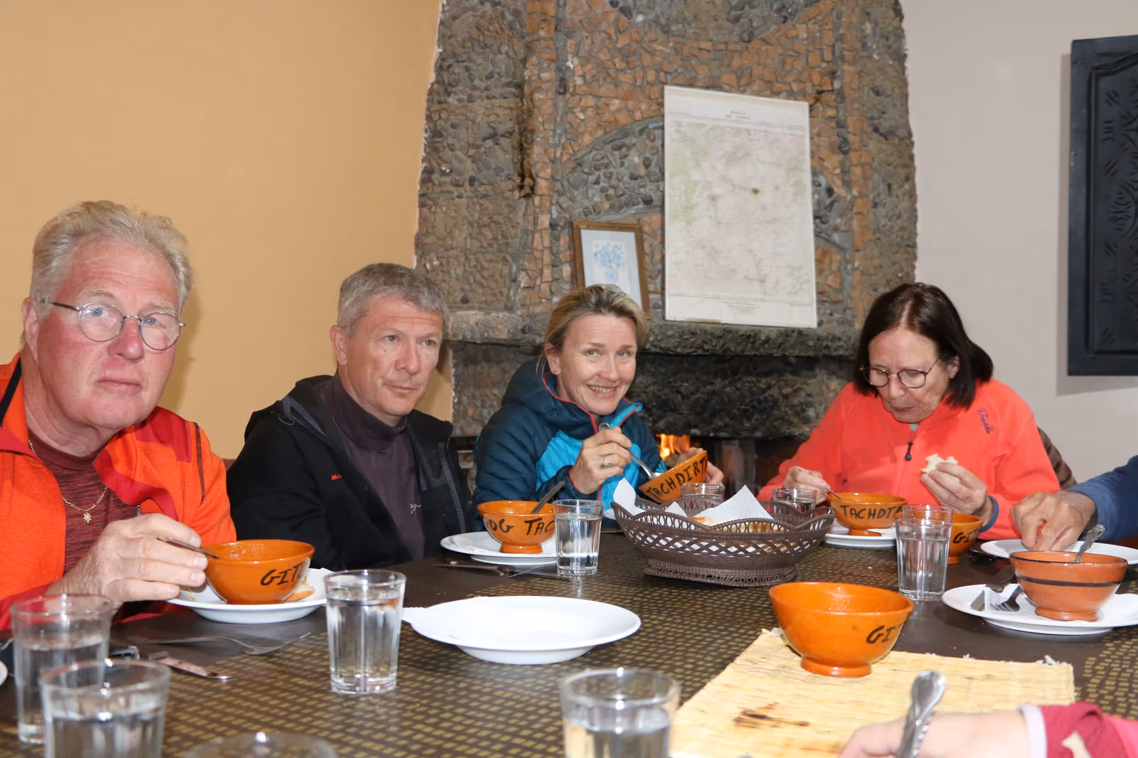 Guests sharing dinner at the Dar Mazik table
